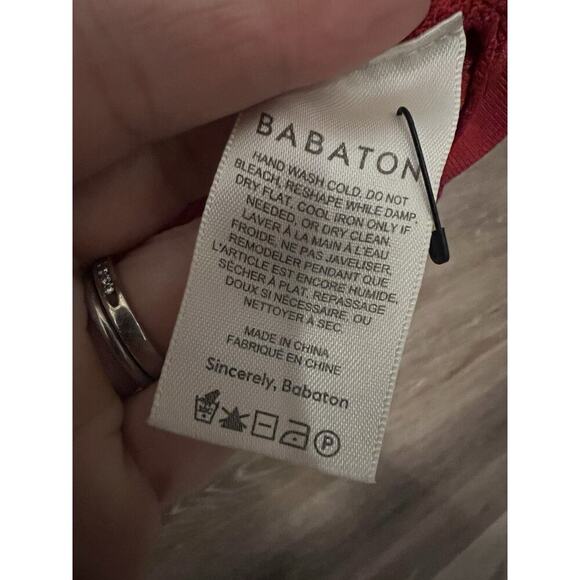 Aritzia Women Babaton Sculpt Knit Cropped Tank White M Stretchy Red - Picture 4 of 7